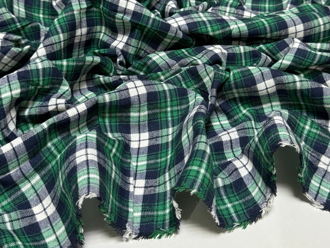 Рубашечная фланель клетка 170 гр Зеленый — купить в Екатеринбурге